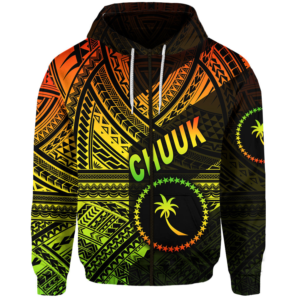 FSM Chuuk Zip Hoodie Original Style Reggae LT8 - Polynesian Pride
