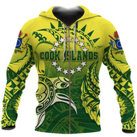 Cook Islands Zip up Hoodie, Kuki Arirani Turtle Polynesian Zipper Hoodie Unisex Black - Polynesian Pride