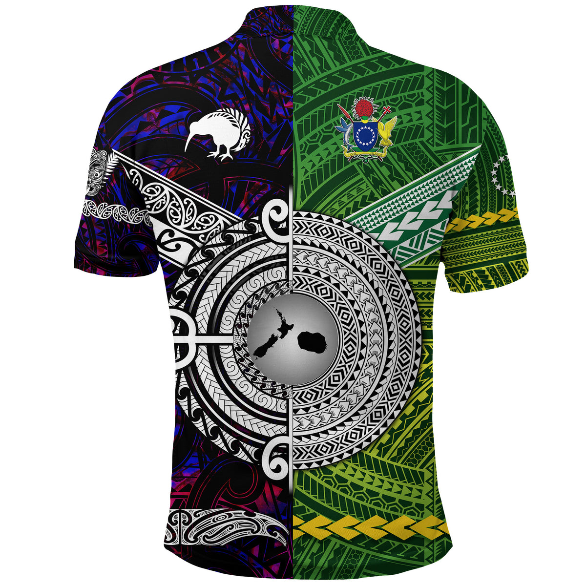New Zealand Cook Islands Polo Shirt Maori Together Purple LT8 - Polynesian Pride