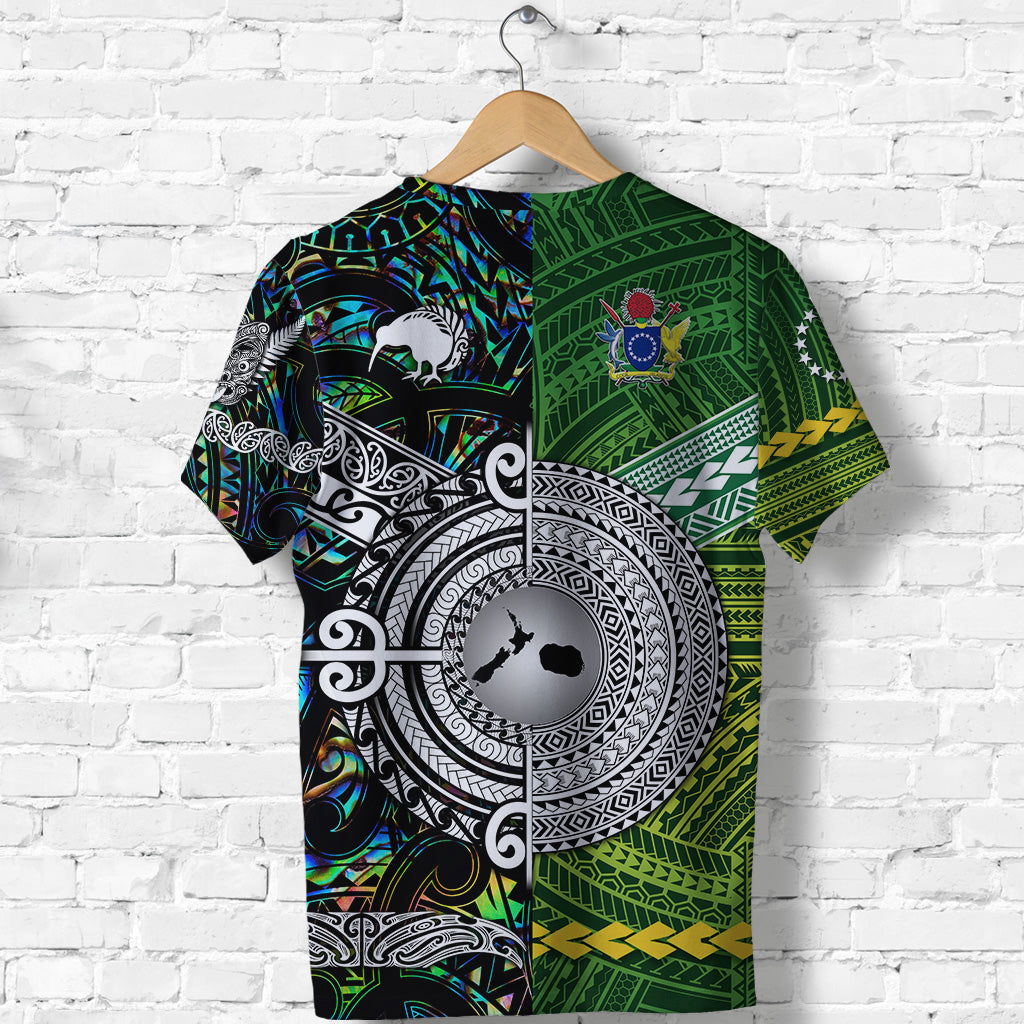 New Zealand Maori Aotearoa T Shirt Cook Islands Together Paua Shell LT8 - Polynesian Pride