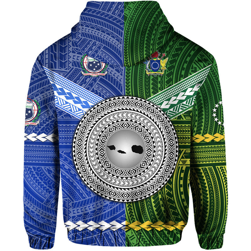 Samoa and Cook Islands Hoodie Together LT8 - Polynesian Pride