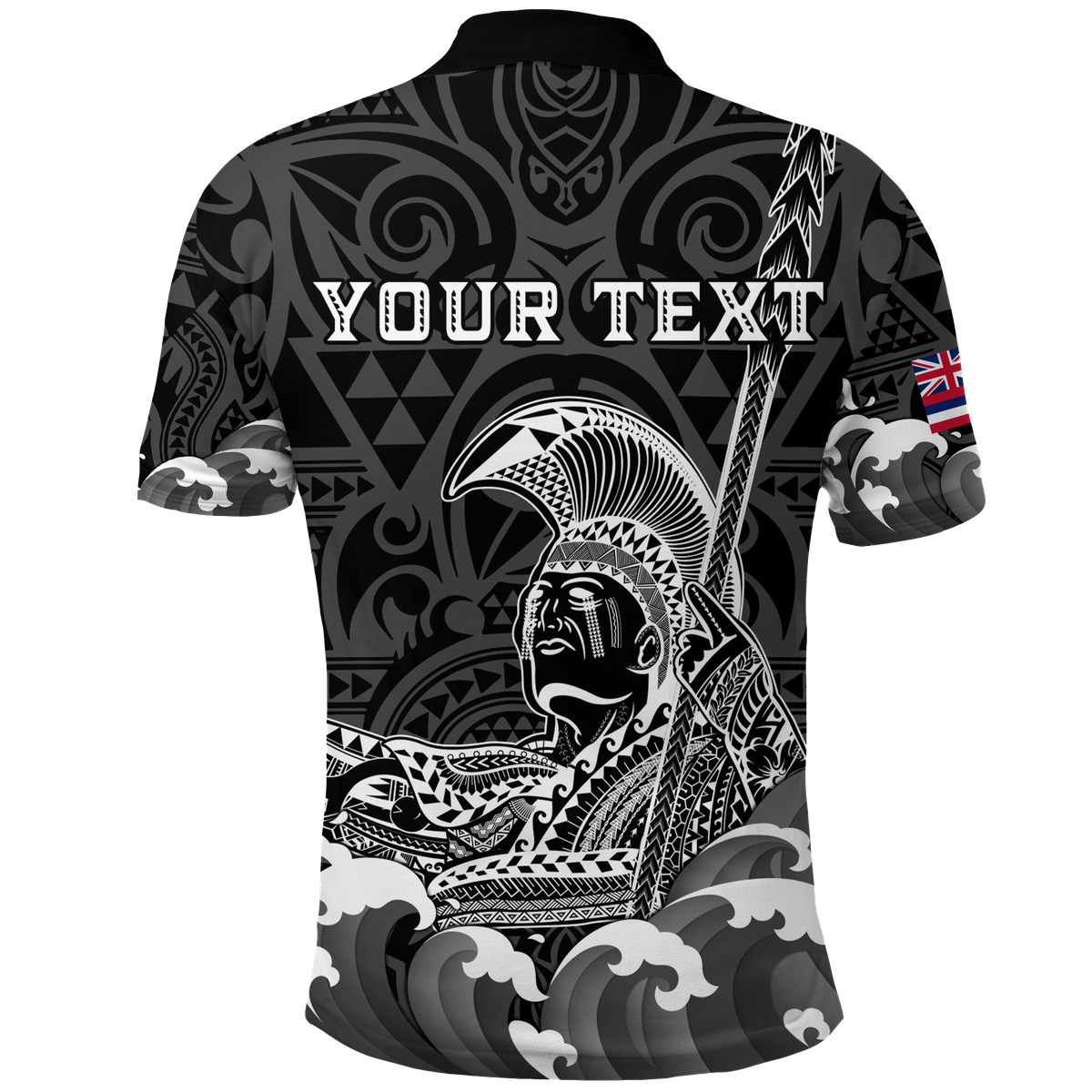 Custom Hawaii King Kamehameha Aloha Hawaii Nei Polo Shirt LT2 BLACK - Polynesian Pride