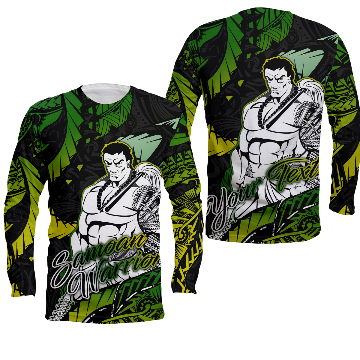 ( Custom Personalised) Samoan Warrior Pride Samoa Polynesia Long Sleeve Shirt - LT2 Unisex BLACK - Polynesian Pride