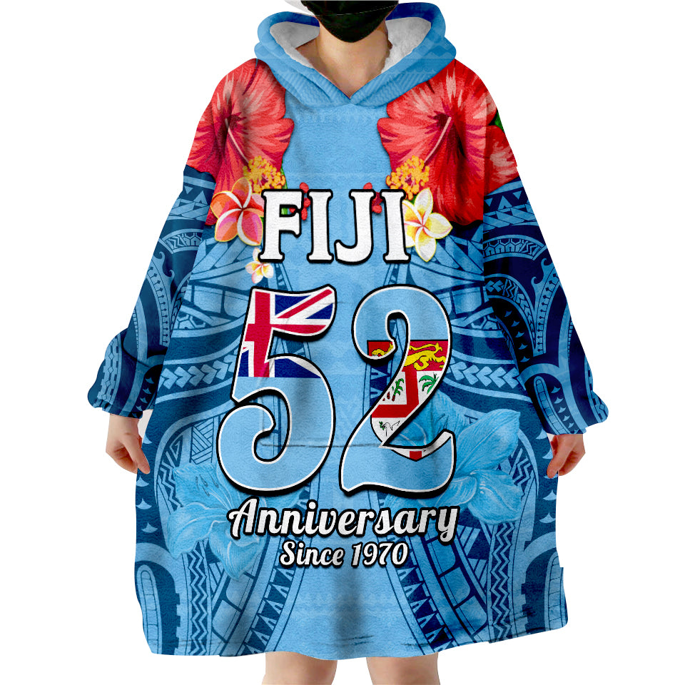 (Custom Personalised) Fiji 1970 Happy 52 Years Independence Anniversary Wearable Blanket Hoodie LT14 - Polynesian Pride