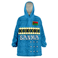 (Custom Personalised) Sanma Province Vanuatu Pig Tusk Polynesian Flag Style Wearable Blanket Hoodie LT14 Unisex One Size - Polynesian Pride