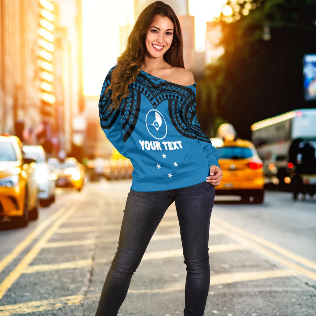 (Custom Personalised)Micronesia Yap - Proud Yapese Women Off Shoulder Sweater - LT12 - Polynesian Pride