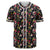 Tropical Hibiscus, Strelitzia Palm Leaves Baseball Jersey Black - Polynesian Pride