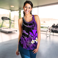 (Custom Personalised) Hawaii Turtle With Plumeria Leaf Purple Women Tank Top - LT12 - Polynesian Pride