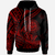 Federated States of Micronesia Hoodie Plumeria Flowers Red Version Unisex Black - Polynesian Pride