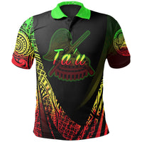 American Samoa Polo Shirt Manua Tau Polynesian Reggae Patterns Sport Style Unisex Black - Polynesian Pride