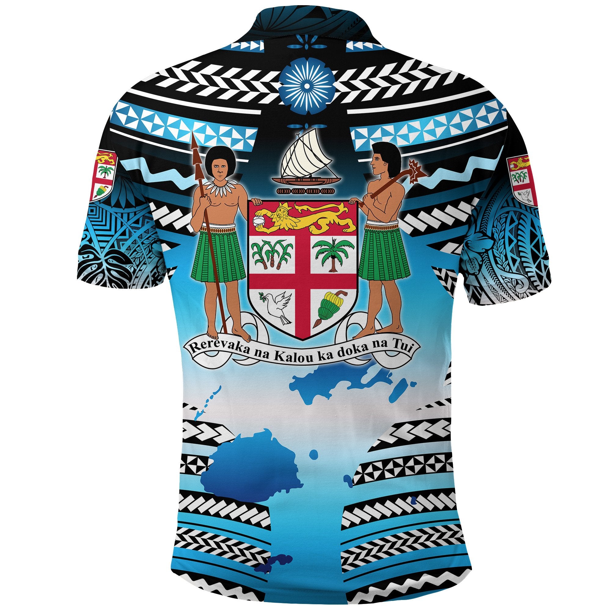 Fiji Rugby Polo Shirt - Map Creative Style - Polynesian Pride