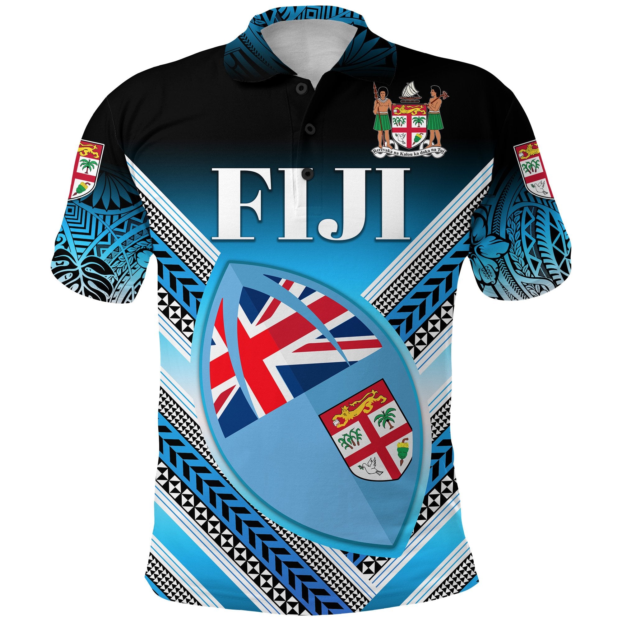 Fiji Rugby Polo Shirt - Map Creative Style Kid - Polynesian Pride