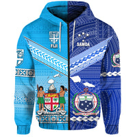 Fiji Samoa Zip Hoodie Together LT8 - Polynesian Pride