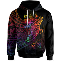 Fiji Hoodie Butterfly Polynesian Style Unisex Black - Polynesian Pride
