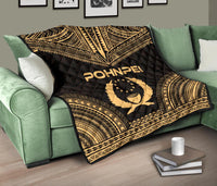 Pohnpei Premium Quilt - Pohnpie Flag Polynesian Chief Gold Version - Polynesian Pride
