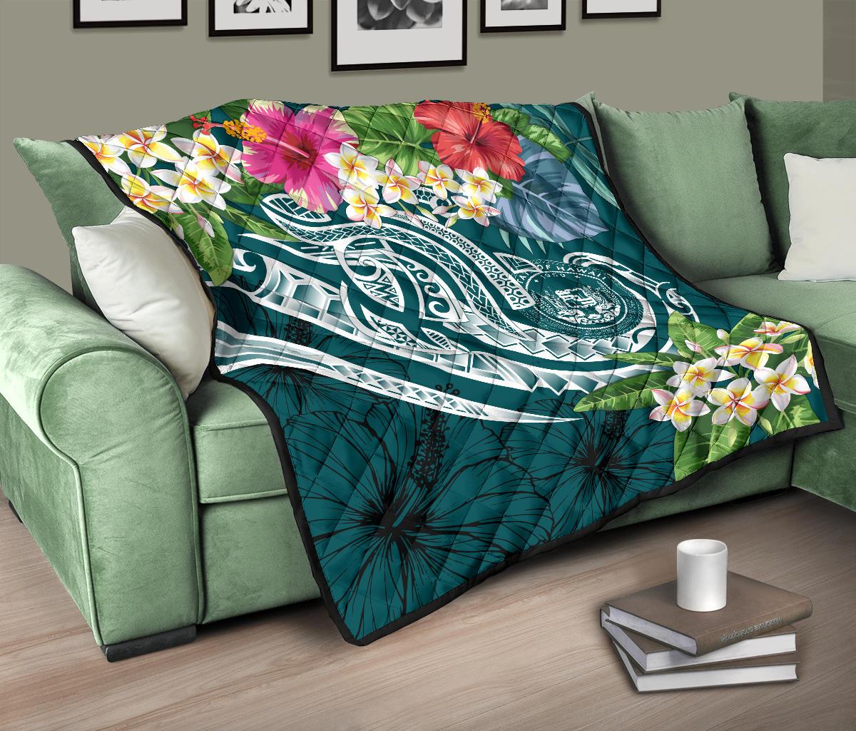 Polynesian Hawaii Premium Quilt - Summer Plumeria - Polynesian Pride
