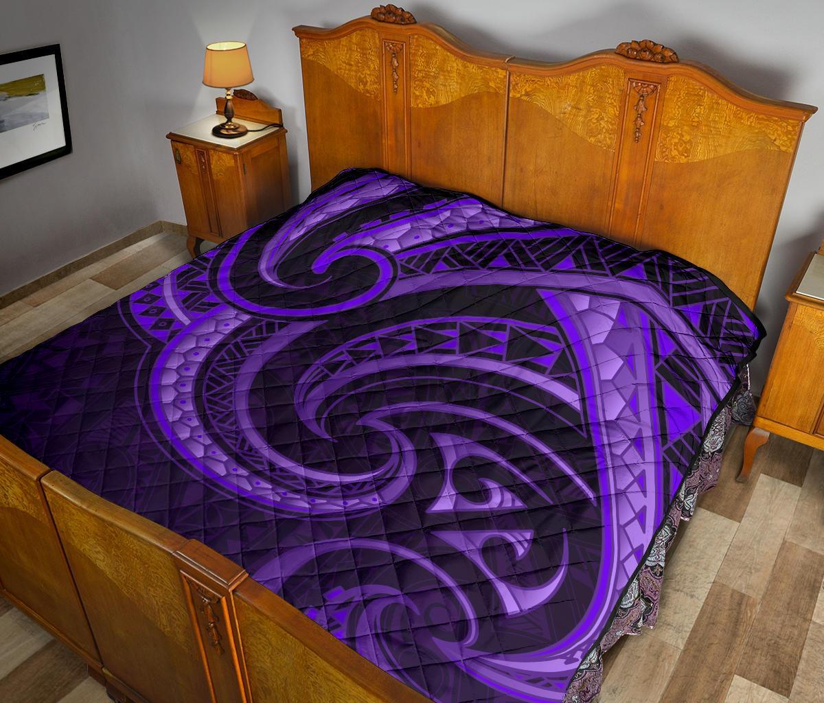 New Zealand Maori Mangopare Premium Quilt Polynesian - Purple - Polynesian Pride