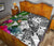 Chuuk Premium Quilt White - Turtle Plumeria Banana Leaf - Polynesian Pride