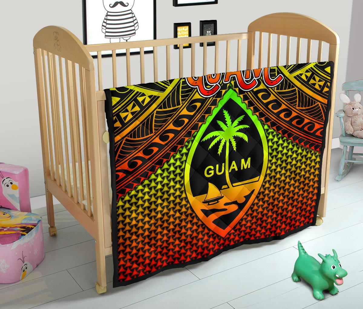 Polynesian Guam Premium Quilt - Reggae Vintage Polynesian Patterns - Polynesian Pride