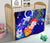 Vanuatu Custom Personalised Premium Quilt - Humpback Whale with Tropical Flowers (Blue) - Polynesian Pride