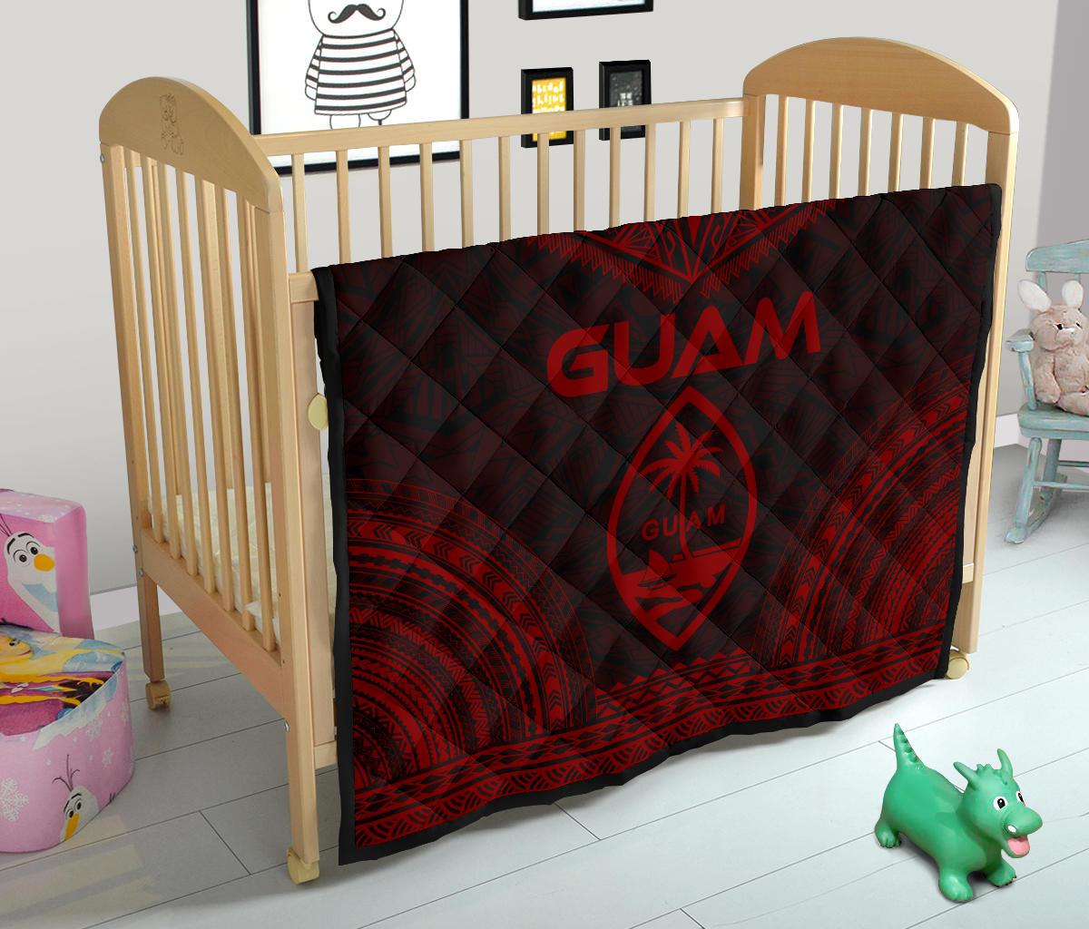 Guam Premium Quilt - Guam Coat Of Arms Polynesian Chief Red Version - Polynesian Pride