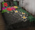 Tahiti Polynesian Quilt Bed Set - Hibiscus Turtle Tattoo Gray - Polynesian Pride
