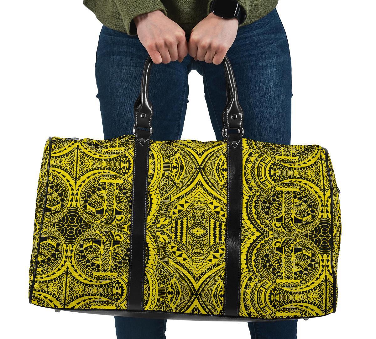 Polynesian Symmetry Yellow Hawaii Travel Bag Travel Bag One size Yellow - Polynesian Pride