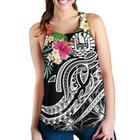 Tahiti Polynesian Women's Racerback Tank - Summer Plumeria (Black) - Polynesian Pride