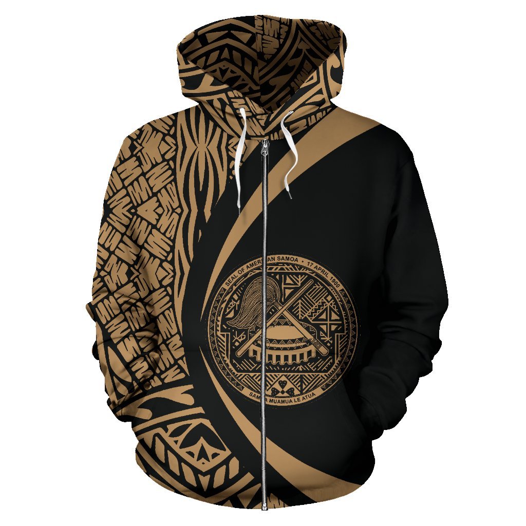 American Samoa Polynesian Zip up Hoodie Circle Style 03 Unisex Art - Polynesian Pride