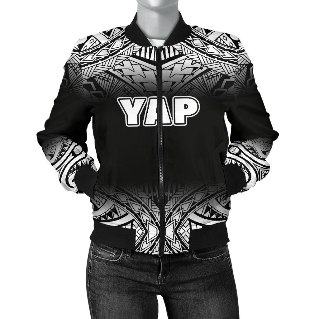 Yap Women's Bomber Jacket - Fog Black Style Black - Polynesian Pride