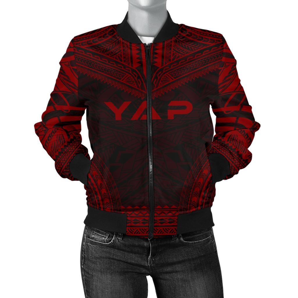 Yap Polynesian Chief Women'S Bomber Jacket - Red Version Red - Polynesian Pride