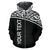 Tonga All Over Zip up Custom Hoodie Black Curve - Polynesian Pride