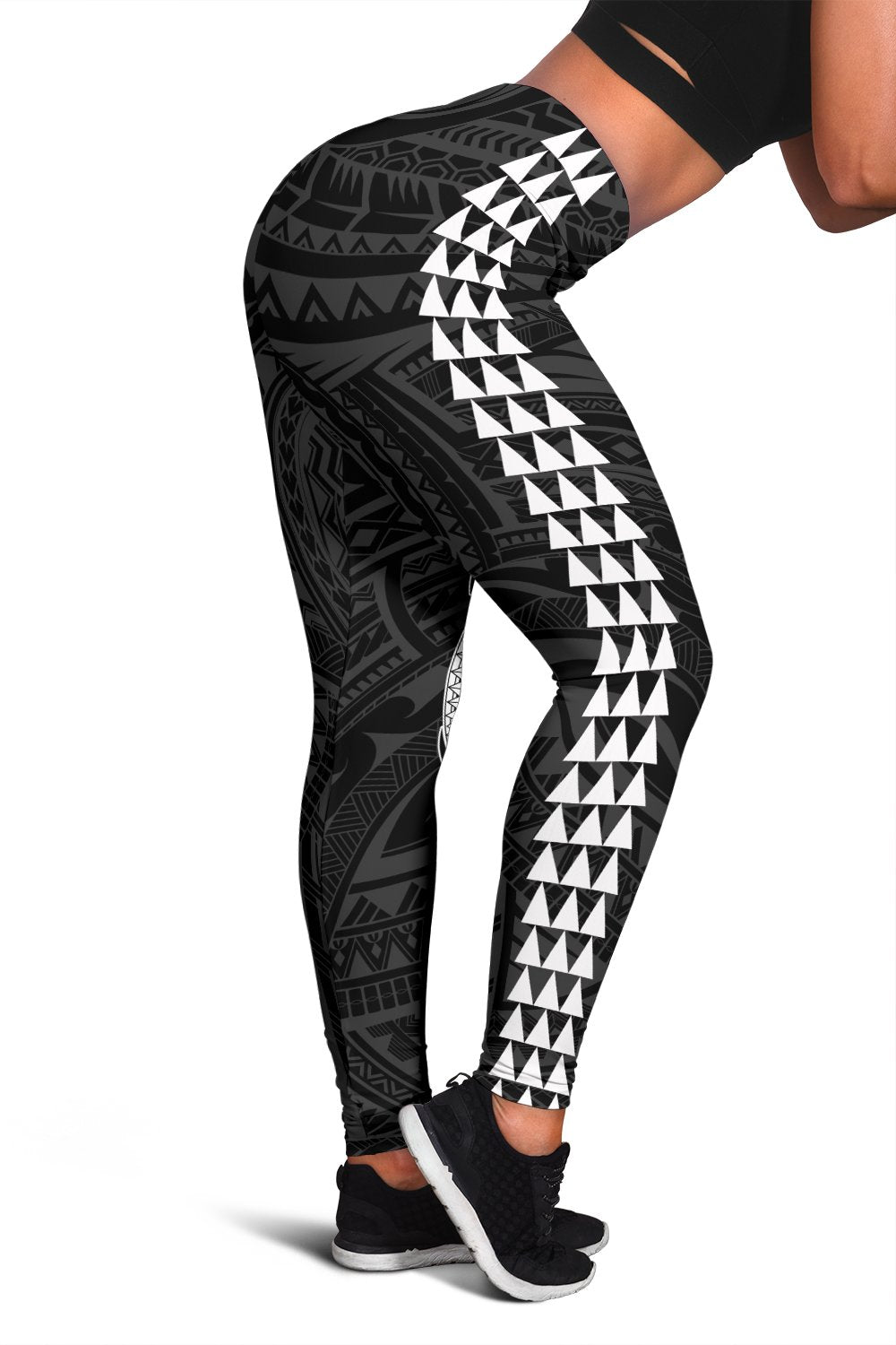 Hawaii Turtle Shark Polynesian Leggings - White White - Polynesian Pride