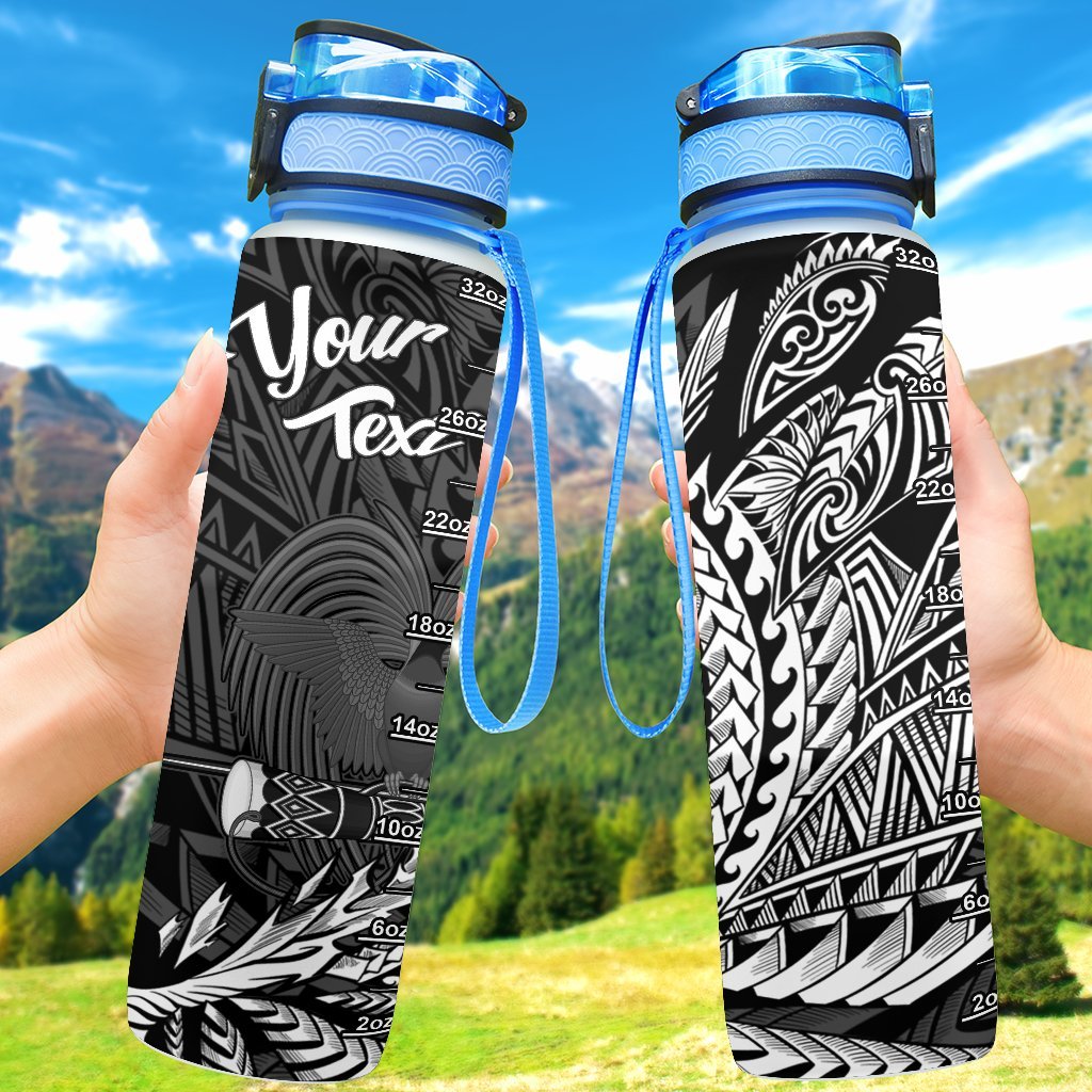 Papua New Guinea Custom Personalised Hydro Tracking Bottle - Wings Style Hydro Tracking Bottle - Papua New Guinea 32oz Large Black - Polynesian Pride