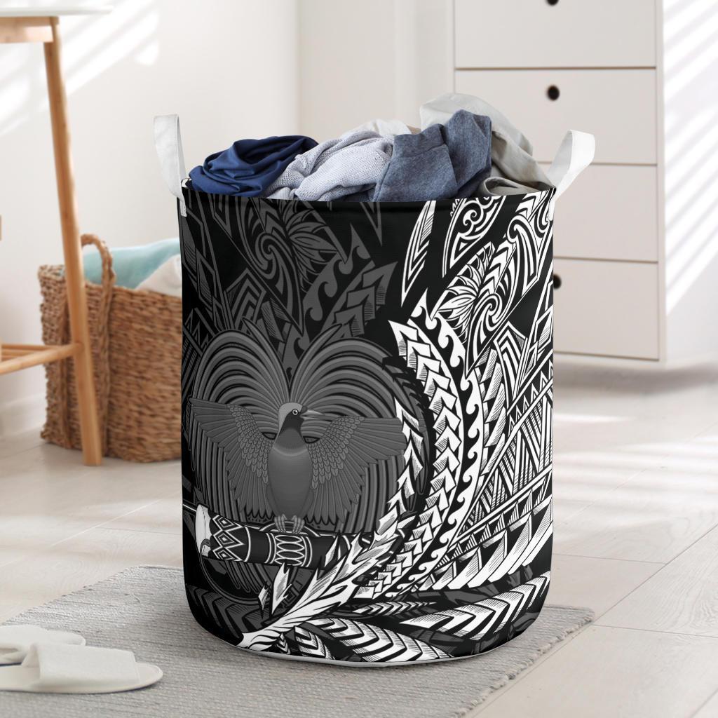 Papua New Guinea Laundry Basket - Wings Style Laundry Basket - Papua New Guinea One Size Black - Polynesian Pride