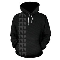 Polynesian Kakau Hammerhead Shark Map of Hawaii Hoodie Grey - Polynesian Pride