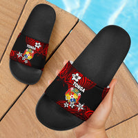 Mate Ma'a Tonga Rugby Slide Sandals Polynesian Unique Vibes - Red Red - Polynesian Pride
