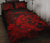 Hawaii Turtle Map Hibiscus Polynesian Red Quilt Bed Set - Polynesian Pride
