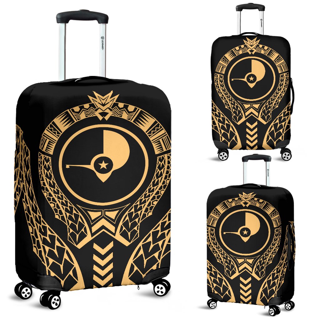 Yap Luggage Cover - Micronesian Tribal Gold Gold - Polynesian Pride