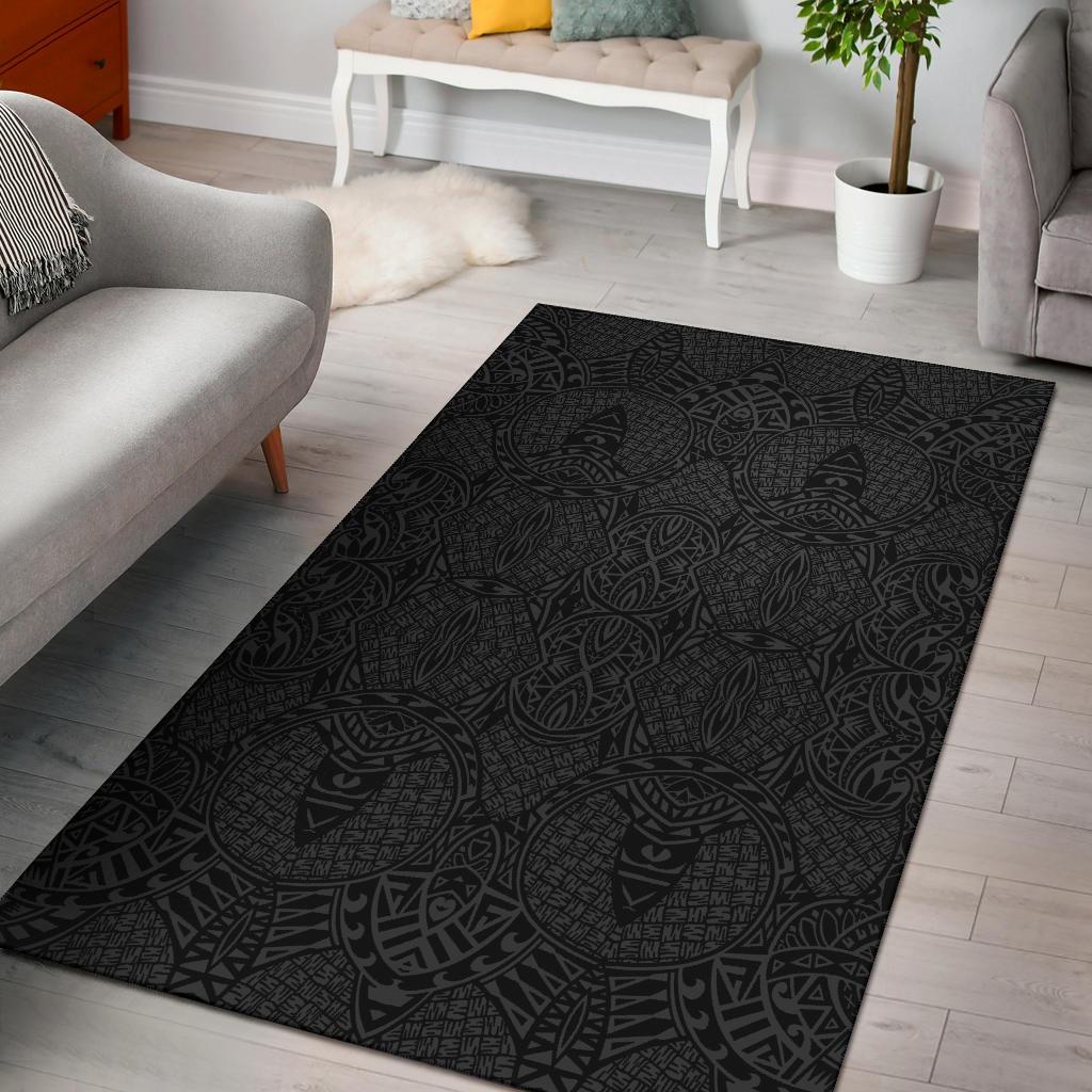 Hawaii Area Rug Polynesian Lauhala Mix AH Rug Gray - Polynesian Pride