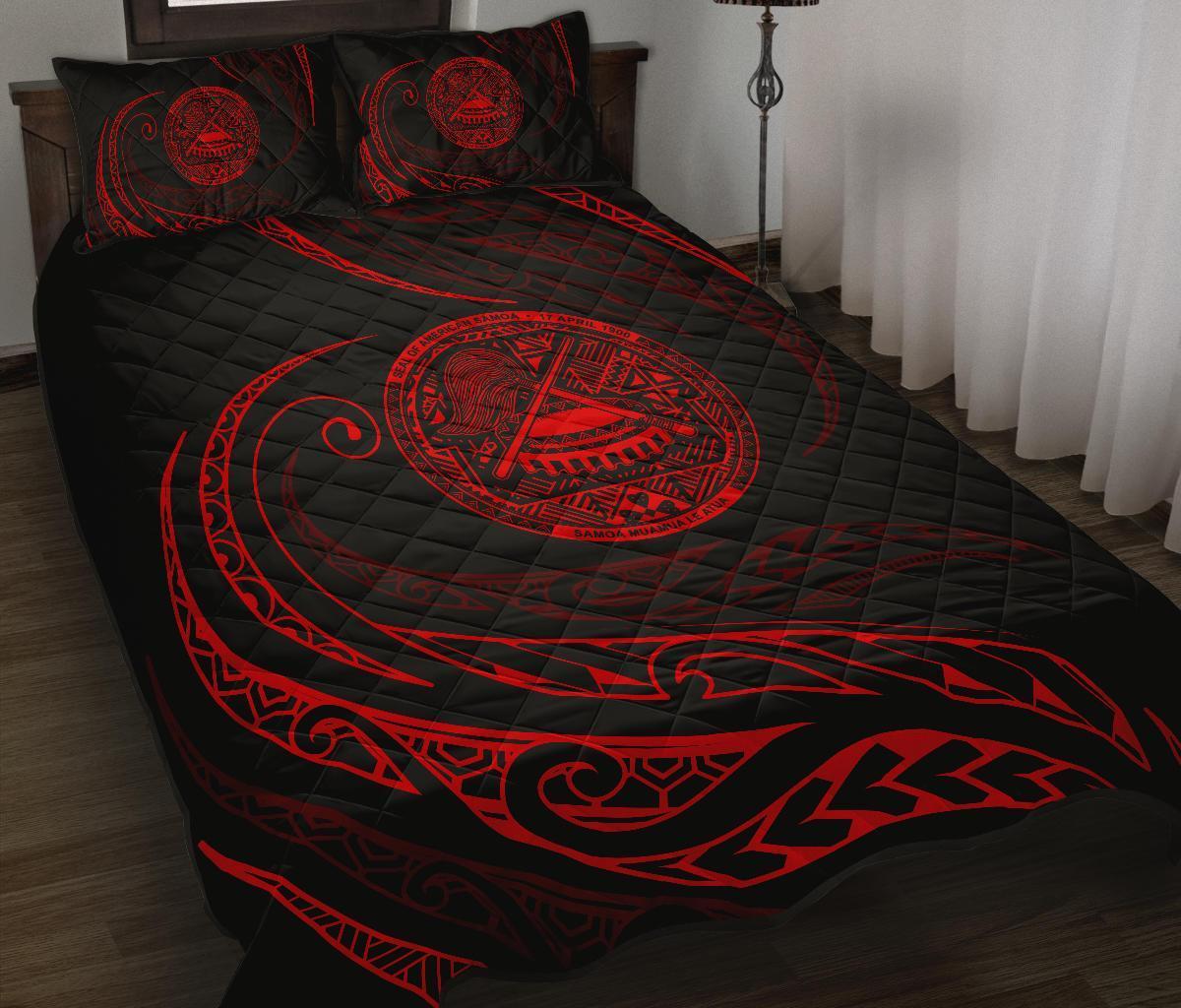 American Samoa Quilt Bed Set - Red - Frida Style - Polynesian Pride
