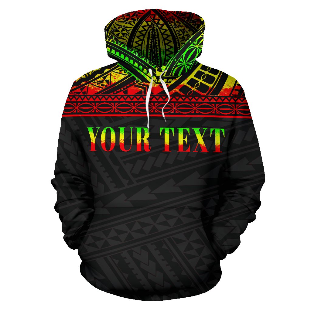 Northern Mariana Islands Polynesian All Over Custom Hoodie Reggae Horizontal Style - Polynesian Pride