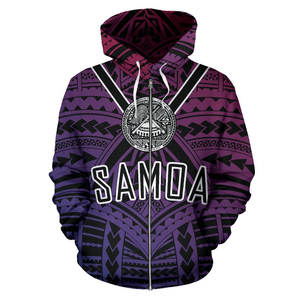 American Samoa Polynesian Zip up Hoodie Morden Style Unisex Art - Polynesian Pride