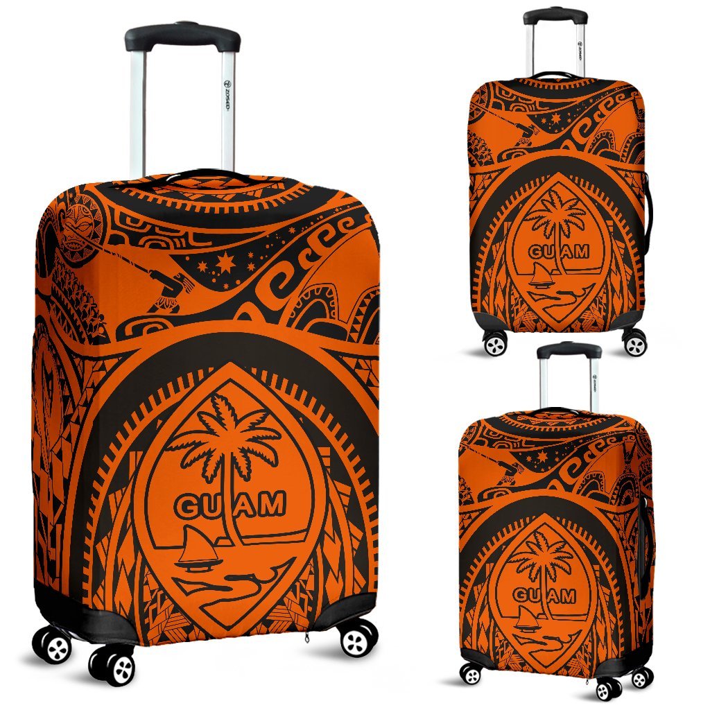 Polynesian Luggage Covers - Guam Flag, Seal with Maui Moana Tattoo - Polynesian Pride