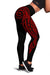 Hawaii State Tattoo Swirly Polynesian Red Kanaka Women's Leggings Red - Polynesian Pride
