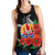 Tahiti Polynesian Women Racerback Tank - Hibiscus Coat of Arm Black - Polynesian Pride