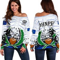 Pohnpei Special Women's Off Shoulder Sweater (White) Z2 White - Polynesian Pride