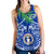 Northern Mariana Islands Rugby Women Racerback Tank Coconut Leaves - CNMI Blue - Polynesian Pride