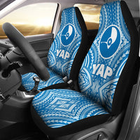 Yap Car Seat Covers - Yap Flag Blue Version Universal Fit Blue - Polynesian Pride