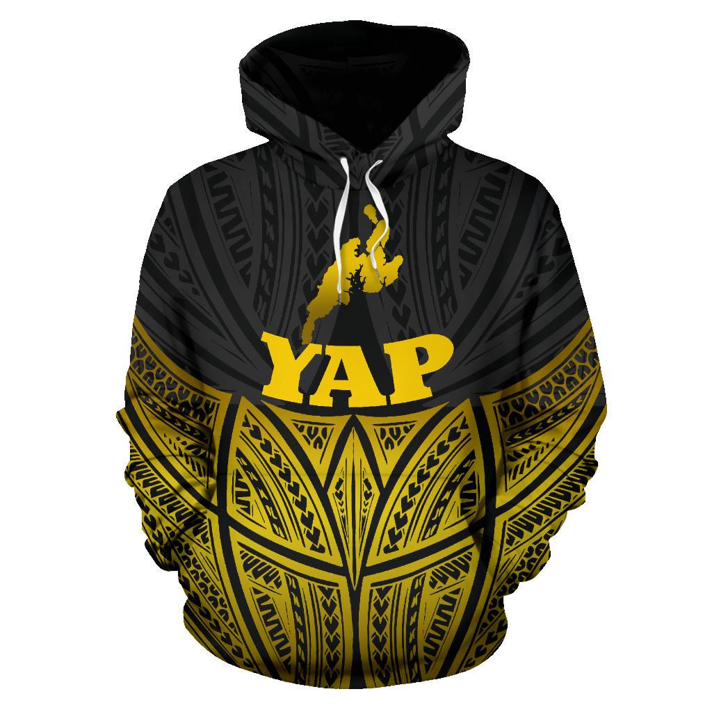 Yap Polynesian Hoodie Gold Pride Map nd Seal - Polynesian Pride